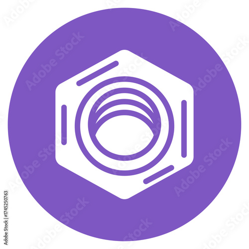 Nut icon vector image. Can be used for Mettalurgy.