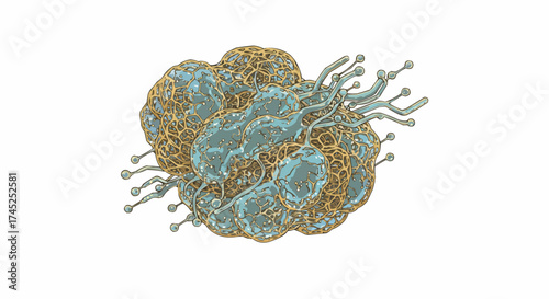 Complex Cellular Structure A Detailed Biological Illustration