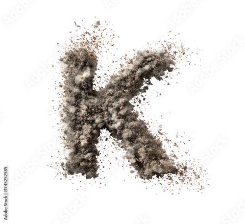 Wallpaper Mural Artistic representation of the letter "K" formed from scattered particles on a black background Torontodigital.ca