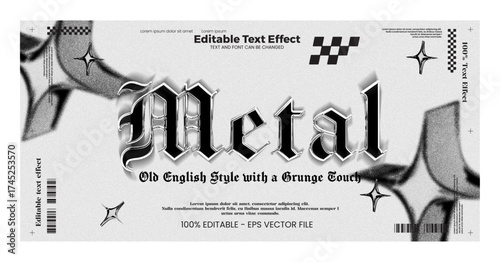 Gothic Metal Text Effect with Grunge Y2K Style