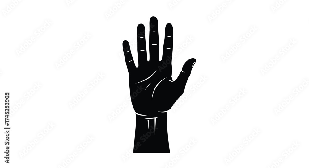 Obraz premium A striking black and white silhouette of an outstretched human hand