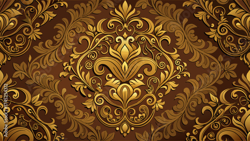 Classic ornamental wallpaper with intricate motifs and vintage style, rich vector details adding sophistication, depth, and graceful charm to refined home interiors.