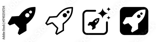 Startup rocket icon vector illustration on transparent PNG background, modern launch and start symbol design for business growth, innovation, app interface, digital technology, and creative concepts