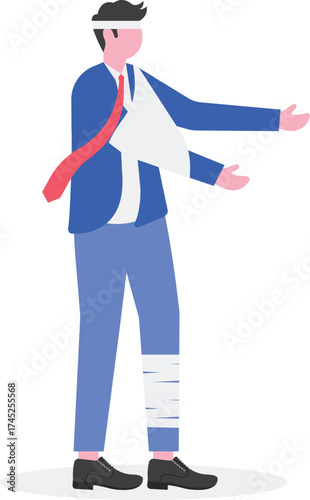 Mass protest, vandalism, personal injury lawyer concepts with people characters.
