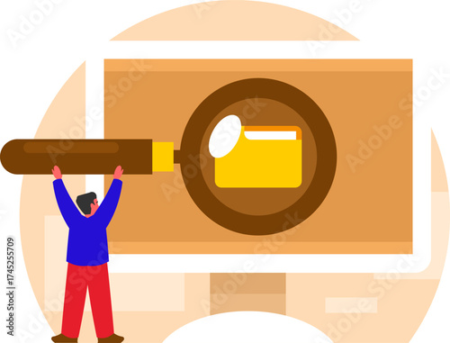 File Managing Vector Illustration
