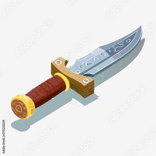 Ornate dagger with leather wrapped handle