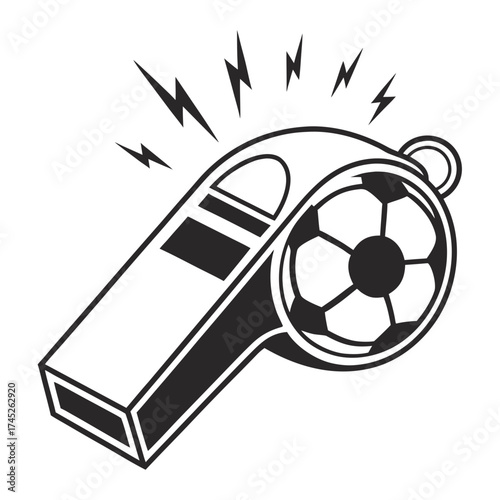 Whistle with soccer ball pattern