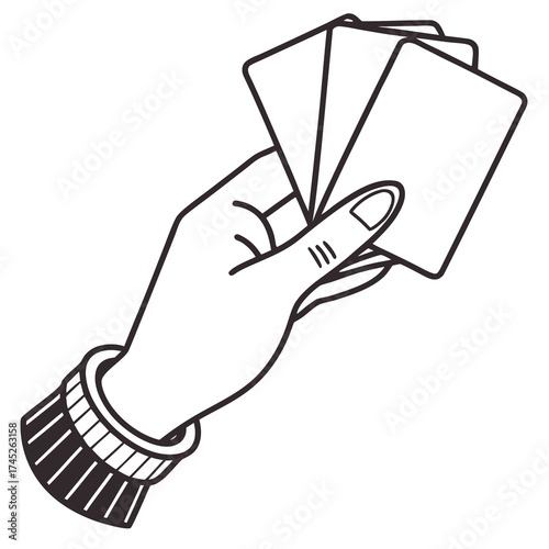 Hand holding playing cards