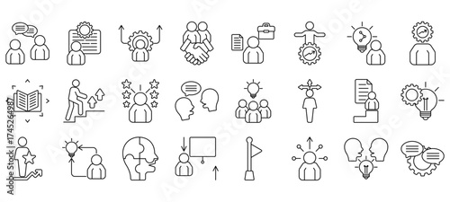 Set of Mentoring Icons or symbols Vector fully editable file.