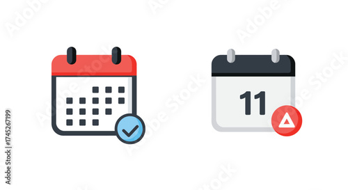 Two calendar icons representing scheduling reminders and important dates effectively