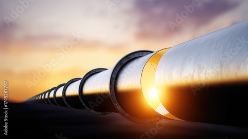 Pipeline at sunset with dramatic sky