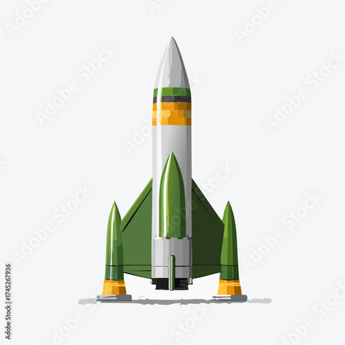 Rocket with fins and boosters