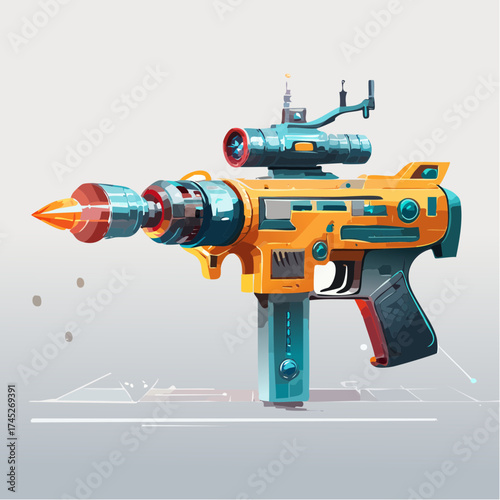 Sci-fi raygun with targeting scope