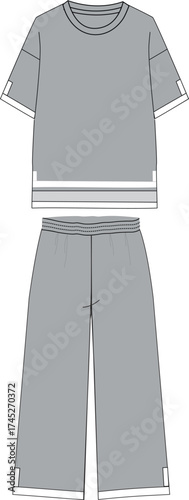 ladies top with pant artwork illustrations print