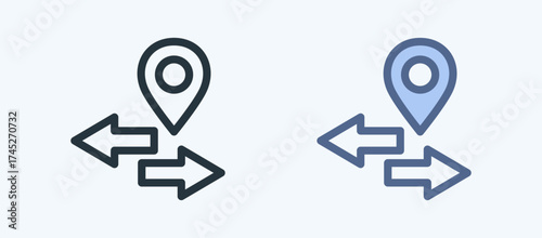 Direction Multiple Style Icon Collection