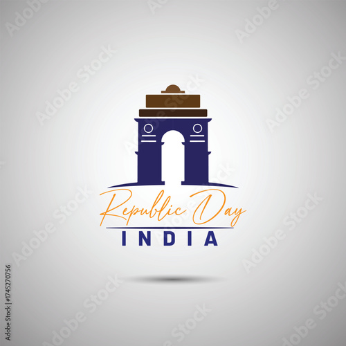 Republic Day India Gate Illustration