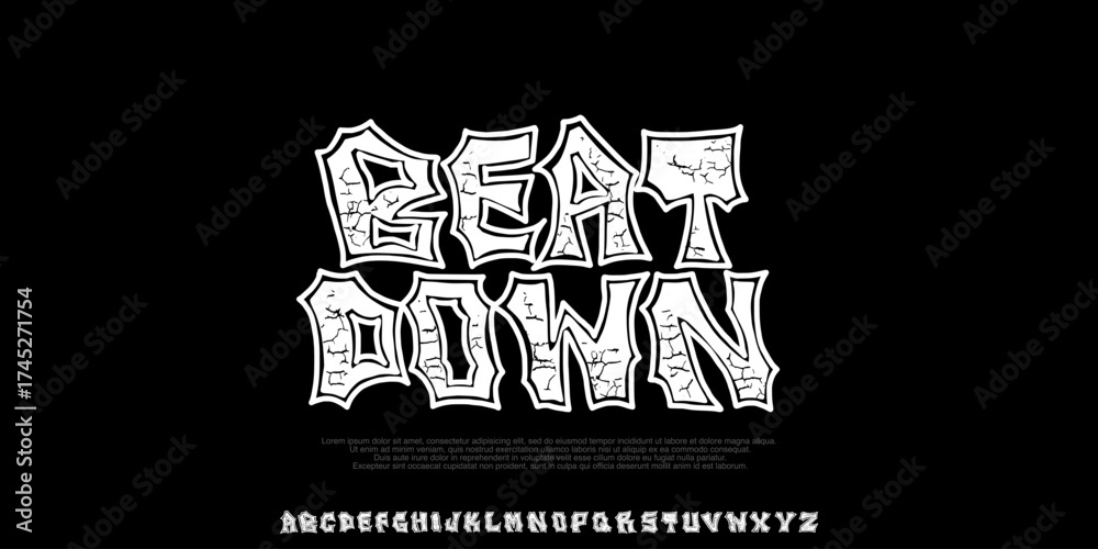 Φωτογραφία Hardcore Music Font,Original HandDrawn Creative Font With Grunge Texture, Streetwear Fashion and Poster,Cover ,Clothing