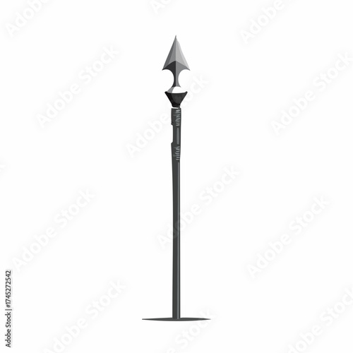 Spear weapon on white background with transparent background