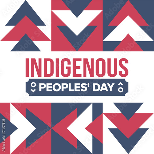 Indigenous Peoples' Day. Native American Day. American Indian culture. Heritage Month. Celebrate annual in United States. Tradition pattern. Poster, card, banner and background. Vector illustration