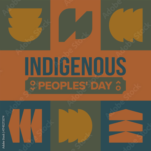 Indigenous Peoples' Day. Native American Day. American Indian culture. Heritage Month. Celebrate annual in United States. Tradition pattern. Poster, card, banner and background. Vector illustration