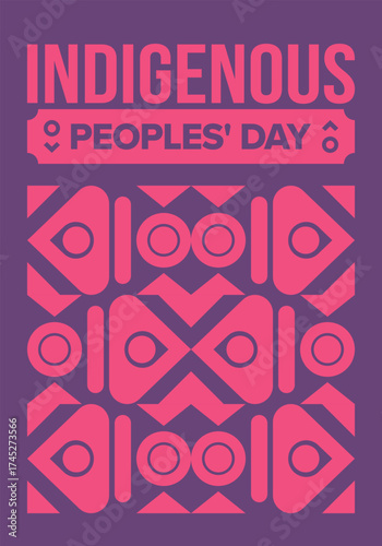 Indigenous Peoples' Day. Native American Day. American Indian culture. Heritage Month. Celebrate annual in United States. Tradition pattern. Poster, card, banner and background. Vector illustration
