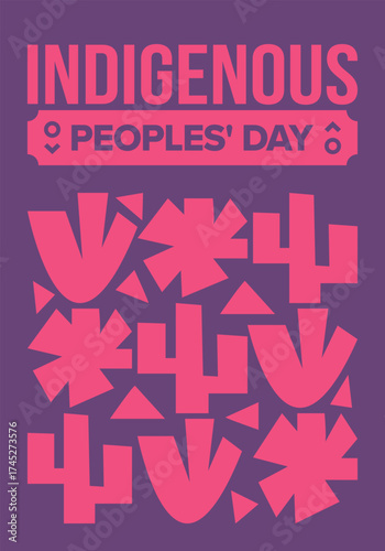 Indigenous Peoples' Day. Native American Day. American Indian culture. Heritage Month. Celebrate annual in United States. Tradition pattern. Poster, card, banner and background. Vector illustration