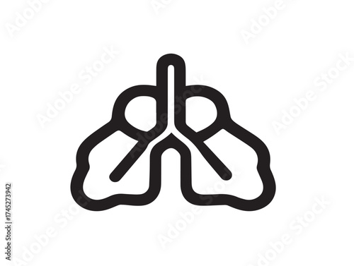 Allergies icon 2D vector line art in a clean minimalist style for reaction