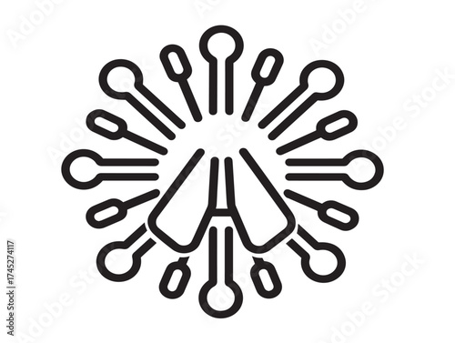 Allergies icon 2D vector line art in a clean minimalist style for medical