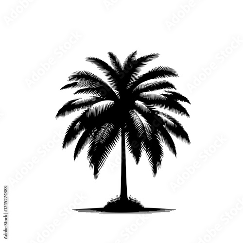 Exotic Island Palm Tree Vector Artwork