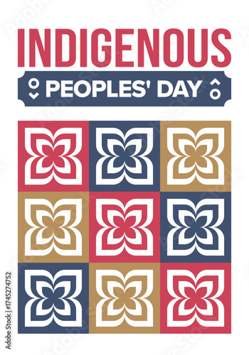 Indigenous Peoples' Day. Native American Day. American Indian culture. Heritage Month. Celebrate annual in United States. Tradition pattern. Poster, card, banner and background. Vector illustration