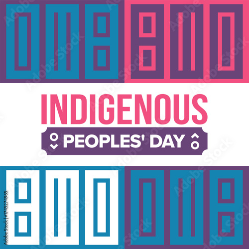 Indigenous Peoples' Day. Native American Day. American Indian culture. Heritage Month. Celebrate annual in United States. Tradition pattern. Poster, card, banner and background. Vector illustration