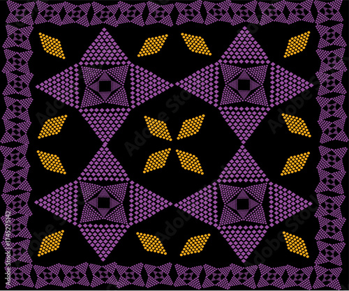 seamless geometric pattern with pixel art 