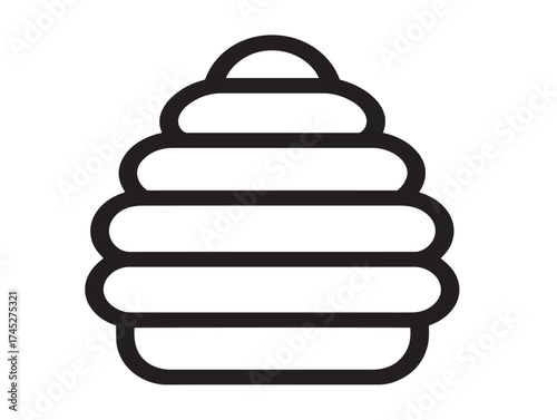 Apiary icon 2D vector line art in a clean minimalist style for farming