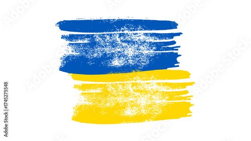 Ukrainian national flag in grunge style