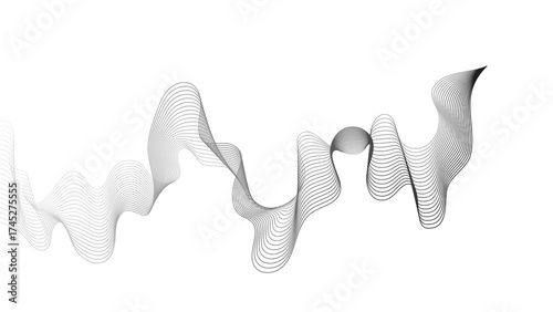 Abstract backdrop with grey wave gradient lines