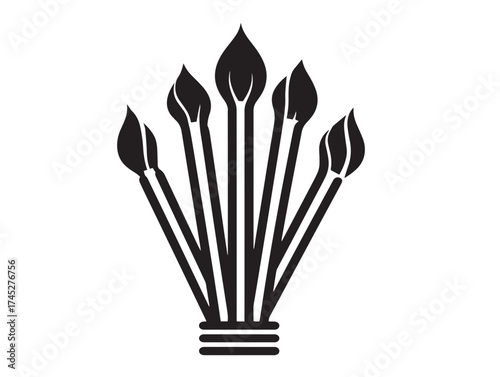 Art and Craft icon 2D vector line art in a clean minimalist style