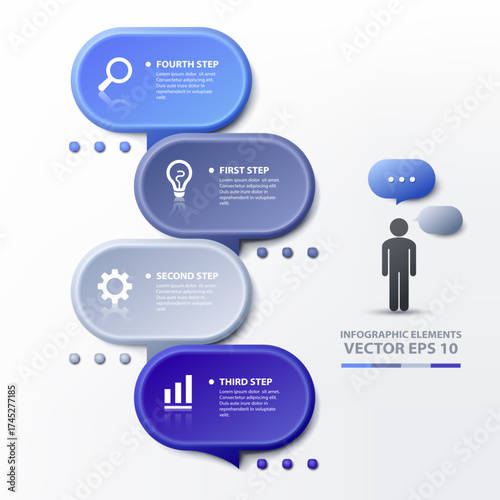 Modern infographics template style. Vector illustration. For workflow layout, diagram, step up options. Banner template icon