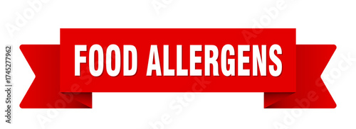 food allergens ribbon isolated on transparent background. food allergens ribbon