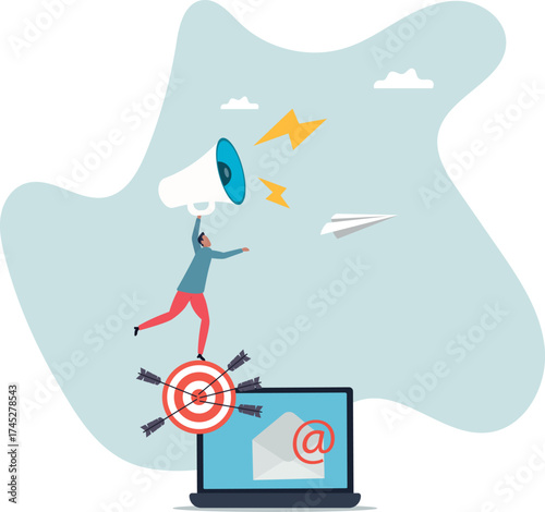 Email marketing, subscribe newsletter or sending online promotion to drive customer to website, communication and advertise .about a man and his life.