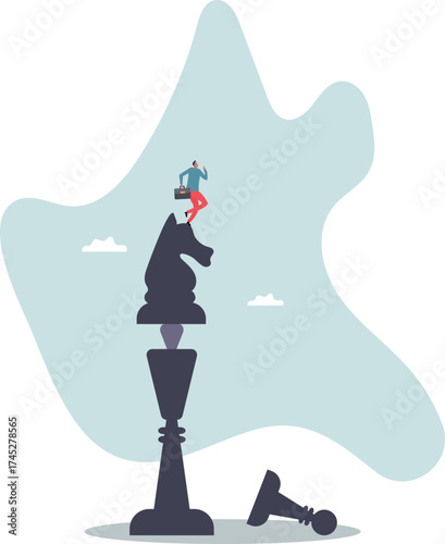 Strategic thinking to win business competition, marketing strategy or planning to make decisions, challenge or problem solving .about a man and his life.