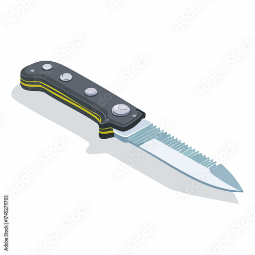 Tactical pocket knife with serrated blade