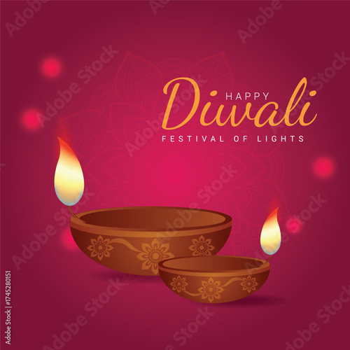 Indian festival of lights Happy Diwali, holiday Background, Diwali celebration 