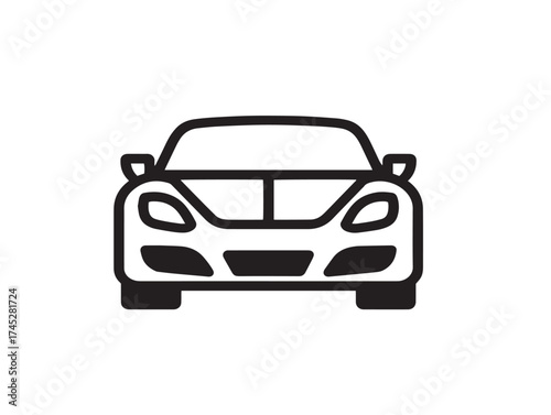 Automotive icon 2D vector line art in a clean minimalist style for industry