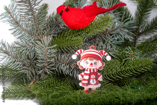 Christmas landscape with gifts and snow. Merry christmas and happy new year . Christmas celebration holiday background