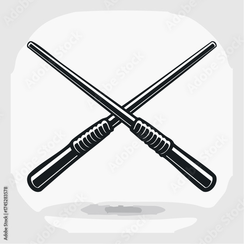 Two crossed magic wands with transparent background