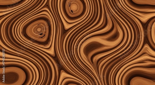 Abstract seamless pattern of organic wood grain with elegant swirls and knots in a high resolution format