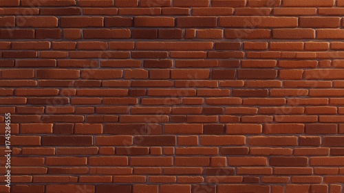 Red brick wall texture in sunlit environment. AI image