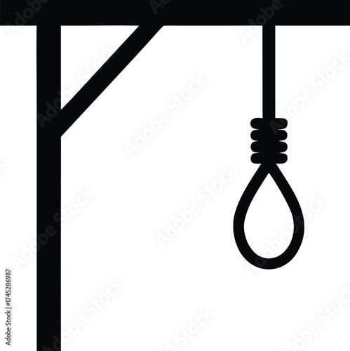 gallows with rope silhouette icon
