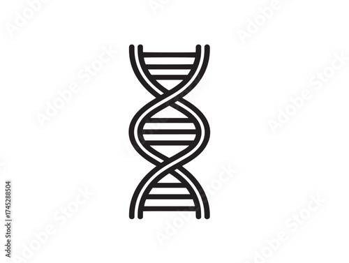 Bioengineering icon 2D vector line art in a clean minimalist technology graphic