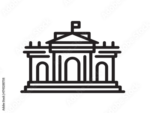 Buenos Aires icon 2D vector line art in a clean minimalist city style